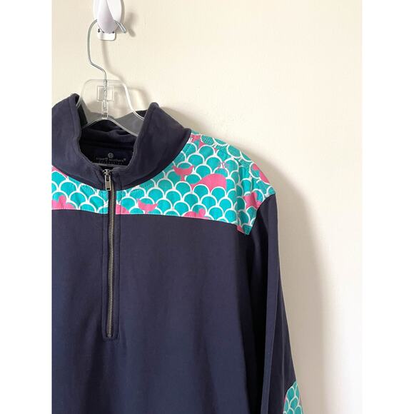 Simply Southern Turtles Whale Quarter Zip Pull Over Long Sleeve Shirt Blue Small - Picture 3 of 8